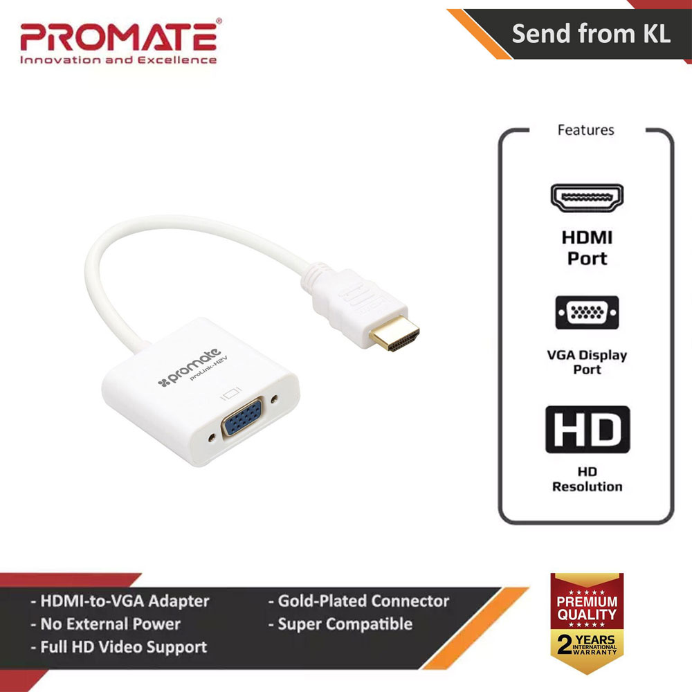 Picture of PROMATE HDMI Male to VGA Female HDMI-to-VGA Display Adaptor with 1080p Resolution Support Full HD Video Support HDMI capable devices to Projector, TV  VGA LED LCD Monitor proLink-H2V Red Design- Red Design Cases, Red Design Covers, iPad Cases and a wide selection of Red Design Accessories in Malaysia, Sabah, Sarawak and Singapore 
