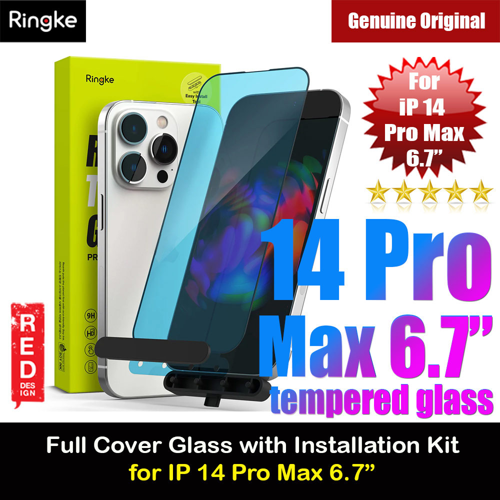 Picture of Apple iPhone 14 Pro Max 6.7 Screen Protector | Ringke Premium Tempered Glass Screen Protector with Easy Installation Jig Kit for Apple iPhone 14 Pro Max 6.7 (HD Clear)