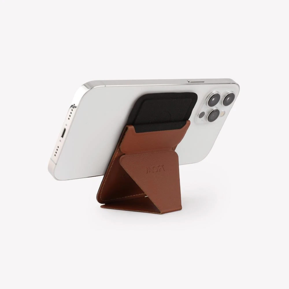 Picture of �Apple MacBook Air 13\" 2020  | MOFT Snap on Phone Stand and Wallet for iPhone 13 iPhone 12 Pro Max Card Holder Phone Stand (Sierra Brown)