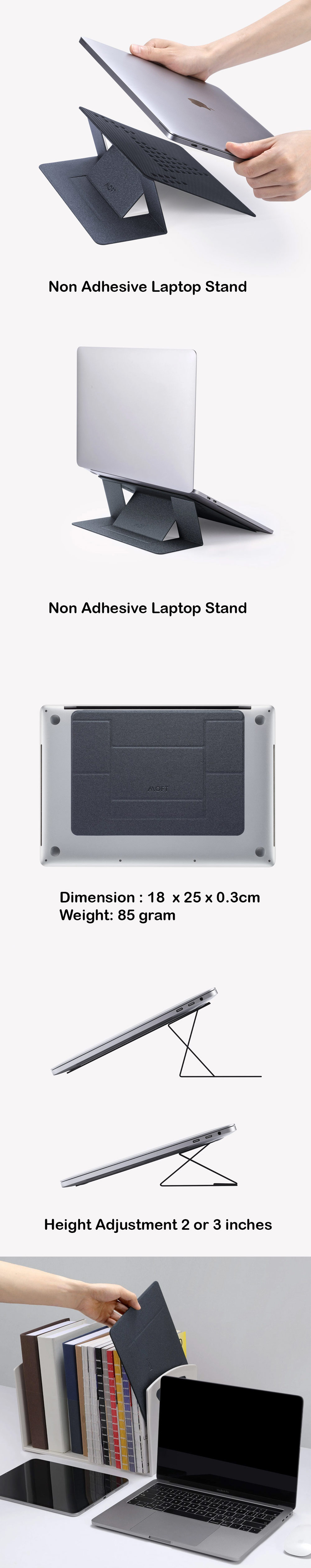 Picture of �Apple MacBook Air 13\" 2020  | MOFT Invisible Laptop Stand NON Adhesive with Holes for Heat Dissipation for Laptop Macbook Air 13 M1 Macbook Pro 13 M1 (Space Grey)