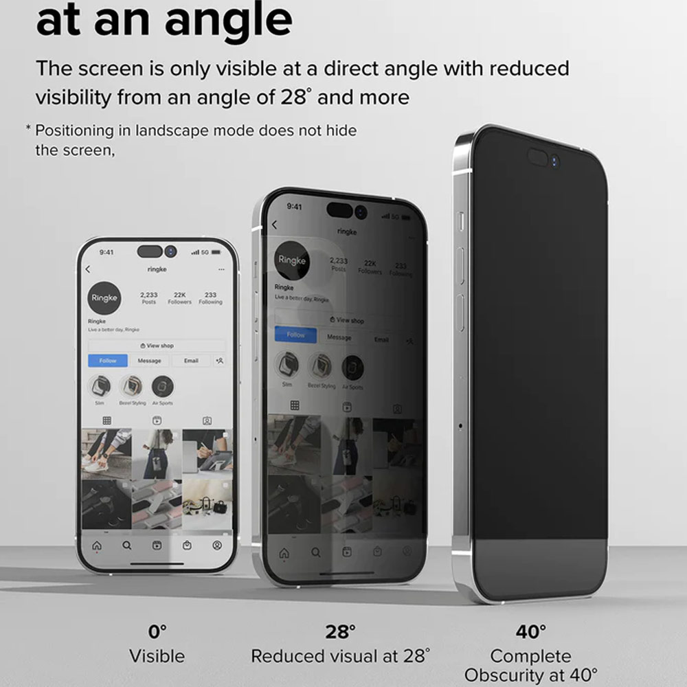 Picture of  Apple iPhone 14 Pro Max 6.7 Screen Protector | Ringke Premium Tempered Glass Screen Protector with Easy Installation Jig Kit for Apple iPhone 14 Pro Max 6.7 (Privacy Anti Peep Anti View)