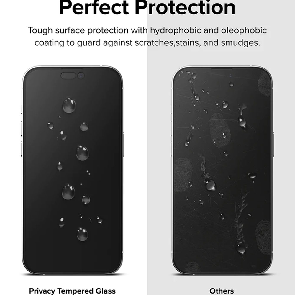 Picture of  Apple iPhone 14 Pro Max 6.7 Screen Protector | Ringke Premium Tempered Glass Screen Protector with Easy Installation Jig Kit for Apple iPhone 14 Pro Max 6.7 (Privacy Anti Peep Anti View)