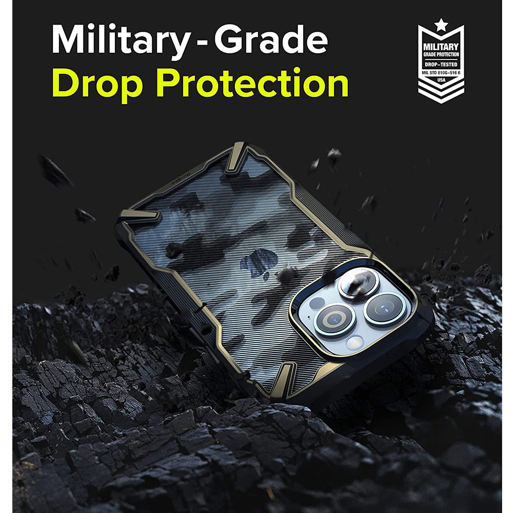 Picture of  Apple iPhone 13 Pro Max 6.7 Case | Ringke Fusion X Protection Case for Apple iPhone 13 Pro Max 6.7 (Camo Black)