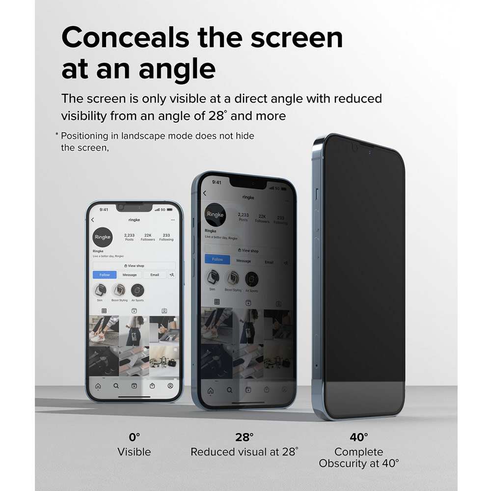 Picture of �Apple iPhone 13 6.1 Screen Protector | Ringke Privacy Anti View Tempered Glass Screen Protector for Apple iPhone 13 Pro iPhone 13 6.1 (Privacy)