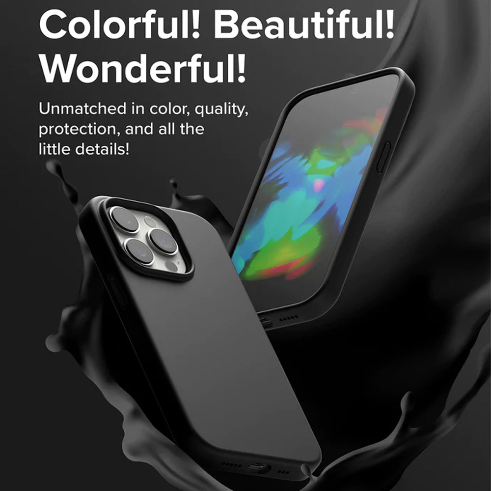 Picture of  Apple iPhone 14 Pro 6.1 Case | Ringke Soft Liquid Silicone Protection Case for iPhone 14 Pro 6.1 (Black)