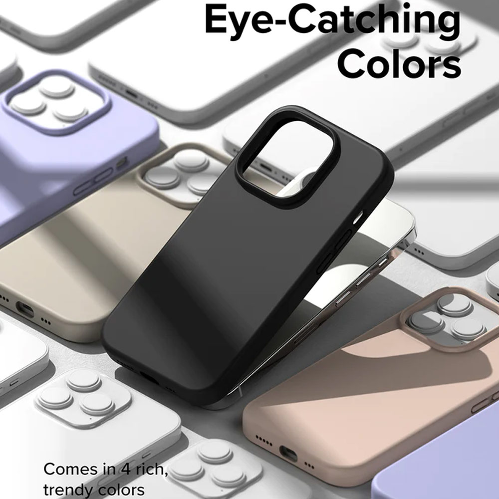 Picture of  Apple iPhone 14 Pro 6.1 Case | Ringke Soft Liquid Silicone Protection Case for iPhone 14 Pro 6.1 (Black)