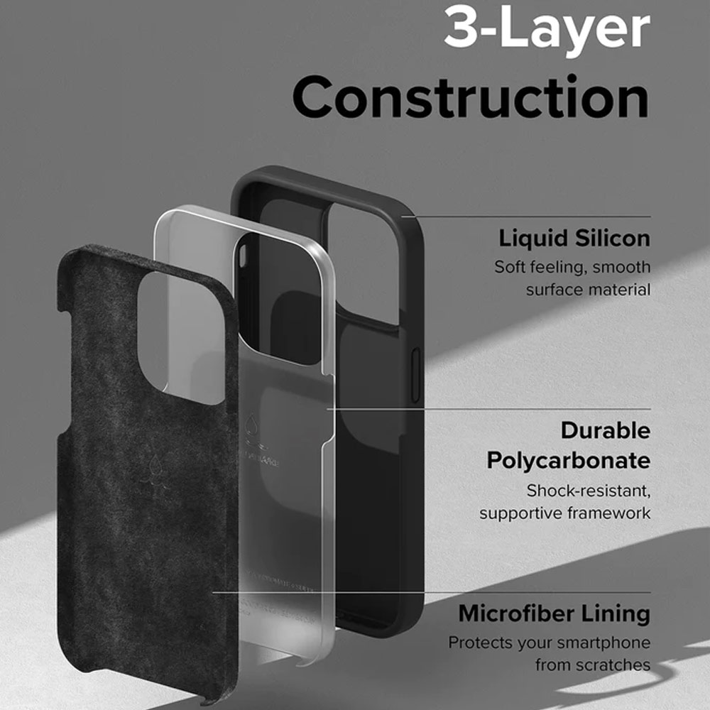Picture of  Apple iPhone 14 Pro 6.1 Case | Ringke Soft Liquid Silicone Protection Case for iPhone 14 Pro 6.1 (Black)