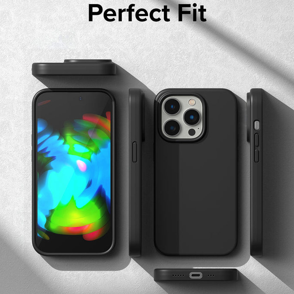 Picture of  Apple iPhone 14 Pro 6.1 Case | Ringke Soft Liquid Silicone Protection Case for iPhone 14 Pro 6.1 (Black)