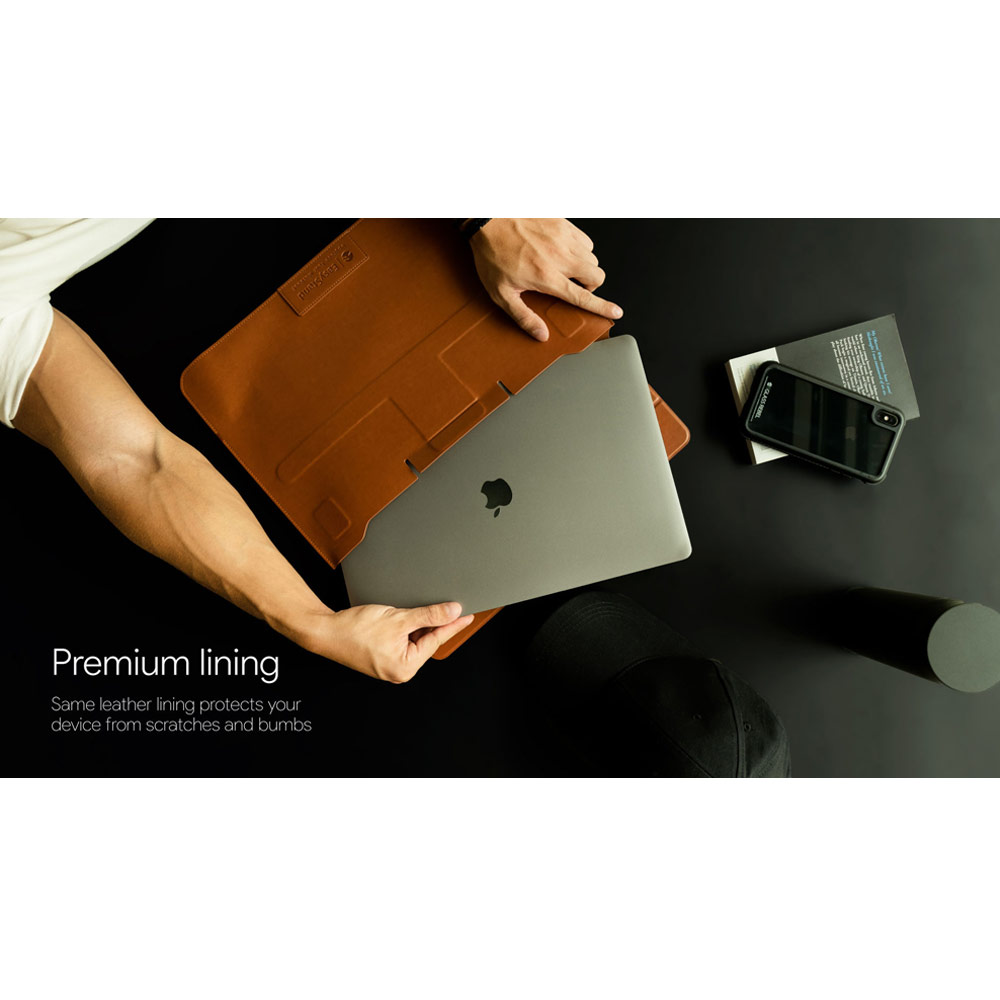 Picture of �Apple MacBook Pro 13\" 2020 Case | Switchasy EasyStand Classic Hand Stitched Leather Sleeve Carry Case Standable Design for Macbook Air 13 M1 2020 2021 Macbook Pro 13 2020 2021 13 inches Laptop (Midnight Blue)